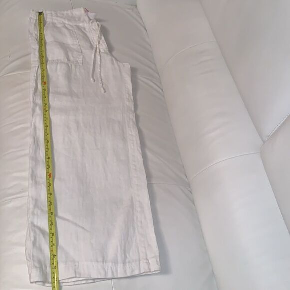 J❤️Li❤️ Linen Button Closure Drawstring Wide Leg Pockets Women’s Pants Size M - Picture 6 of 12